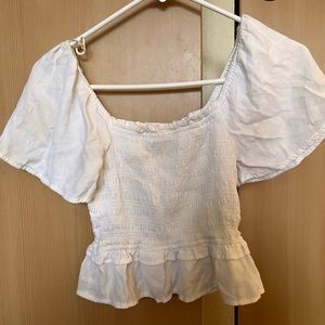 Cropped white blouse